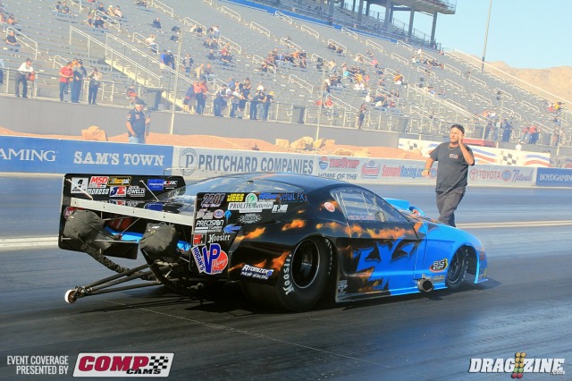 Kevin Fiscus and the Fiscus/Klugger Racing team have both cars here this weekend with Fiscus sitting tenth after two rounds in Pro Mod with a 6.13 at 194 shutting down a little early. He set the Orlando Speedworld Dragway track record back in October and is a 5.80's capable car.
