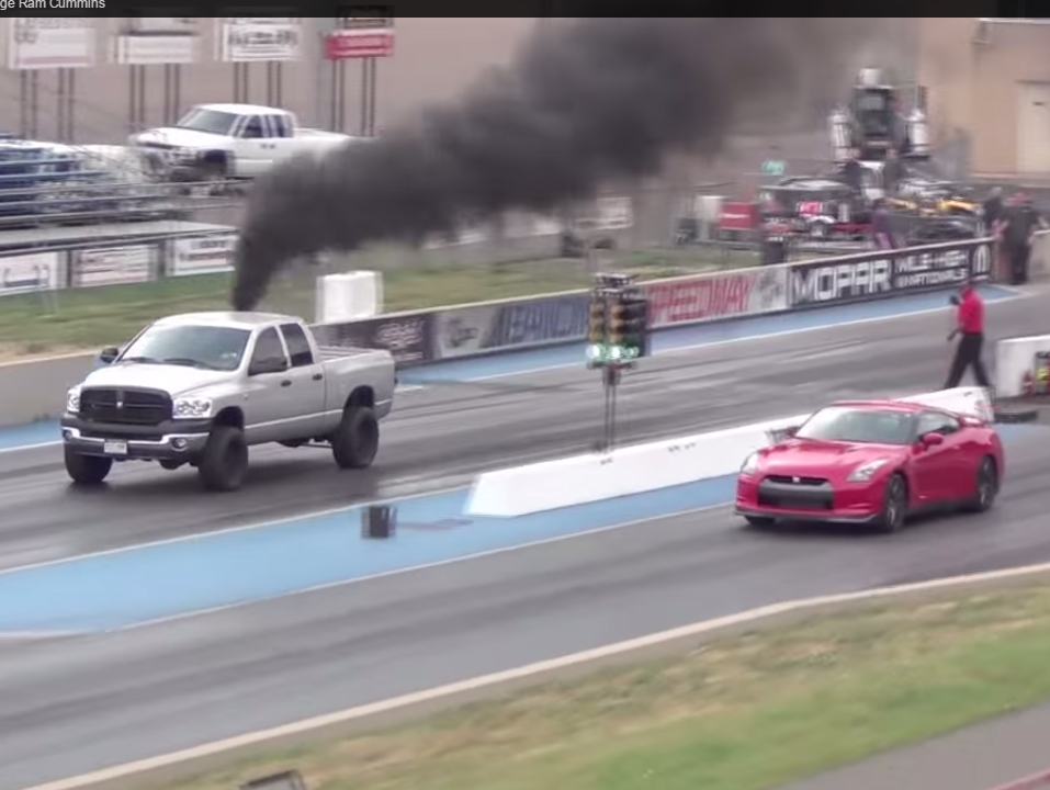 2012 Nissan GTR Gets Waxed By A Cummins Not Even Trying!