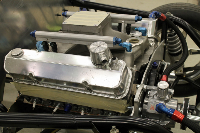 The newly developed “burn down” safety valve cover breathers mount right through the valve cover or intake tray, getting the exhaust gasses from an engine meltdown safely into the puke tank, keeping the oil going to a safe place and not under the tires. This item will get plumbed into the catch tank later, when GZMS finishes their 2 port catch can.