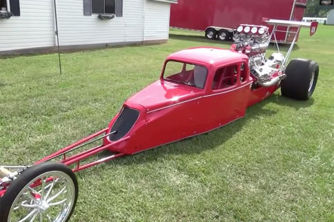 Blown Mafia: A 1934 Ford-Bodied...Rear Engine Dragster?