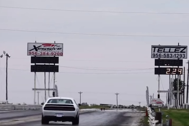 Bone Stock Challenger SRT Hellcat Posts 11.05 Quarter Mile Pass