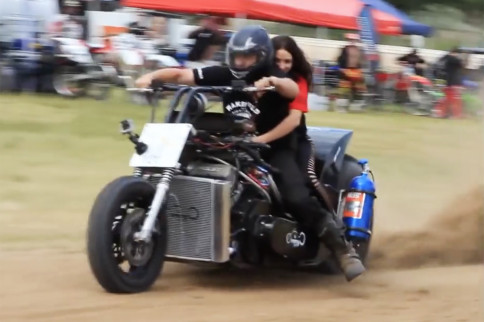 Video: Wild Nitrous-Fed, V8-Powered Sand Drag Bikes In Australia