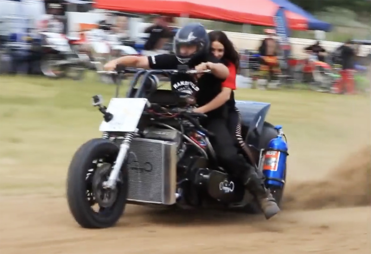 Video: Wild Nitrous-Fed, V8-Powered Sand Drag Bikes In Australia