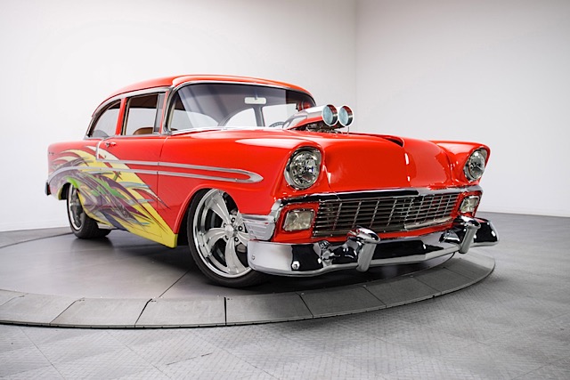 Video: RK Motors Charlotte Presents A Blown, Orange ’56 Chevy 210
