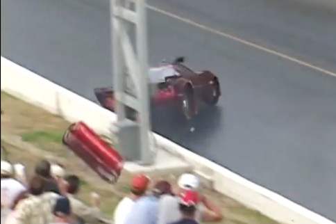 Video: Cameraman Nearly Struck By Debris From Pro Mod Crash