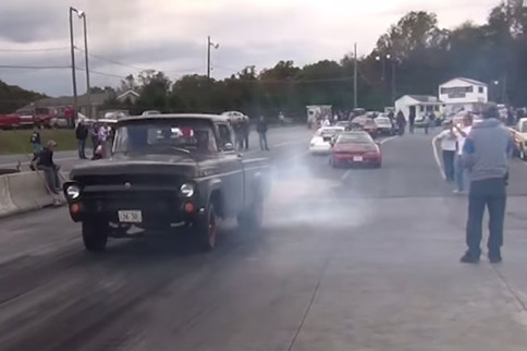Video: Diesel-Powered F-100 Sleeper Truck Digs The Track