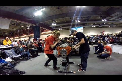Video: Engine Build Seen 8X Quicker As Techs Dance Around Engine