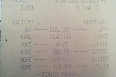 David Pearson Sends Message On 275s: 4.11 With A 1.01 Sixty Foot!