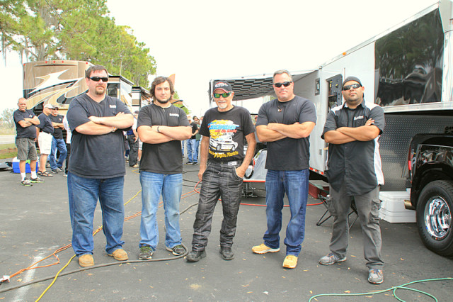 Garlits and Crew from left to right: Craig Santina, Landen Rust, Don Garlits, Shawn Lawless and Ivan Maldonado.