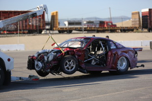 Doug Sikora Hard Into the Wall at NMCA Fontana
