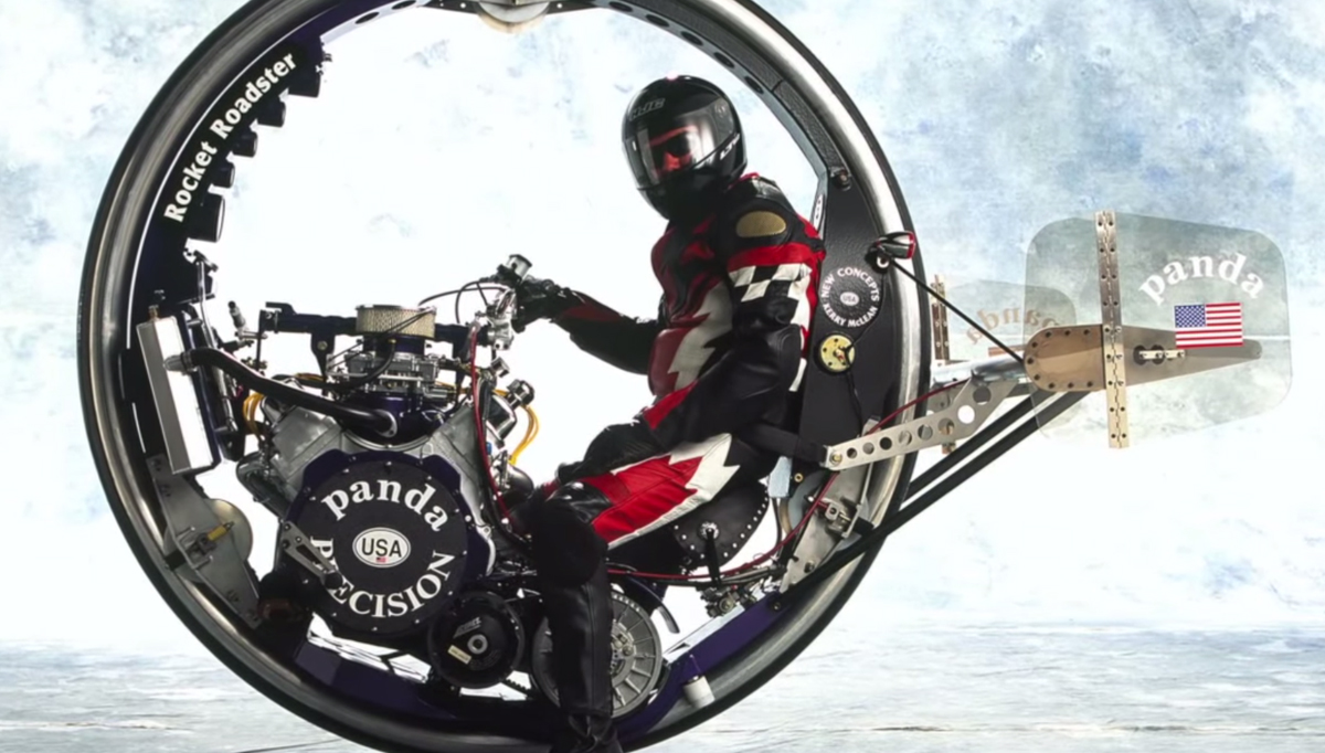 Video: V8 Mono-Motorcycle Crashes, Inventor Not Giving Up