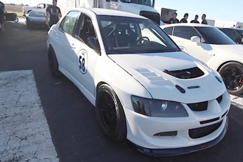 Video: A Brave, Rolling 1,000-hp Evo 8 Takes On Multiple Supercars