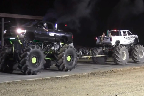 Video: Massive Dodge And Chevy Mega Trucks Compete In Tug-A-Truck