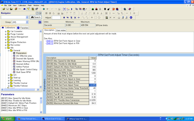 EFILive highlights any parameters that you've changed to help track your work.
