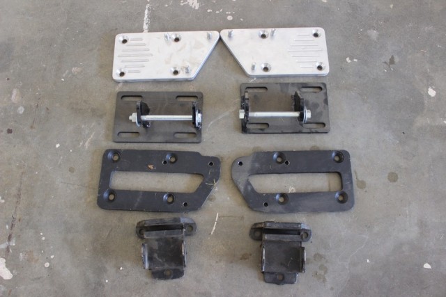 Shopping in our buddies garage netted three different sets of adapters. We went with the top machined pair.
