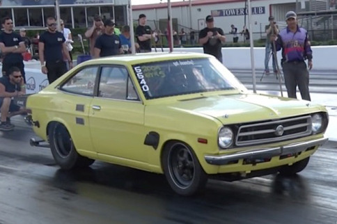 Video: Watch A Turbo Rotary Datsun 1200 Smoke Two R35 GT-Rs