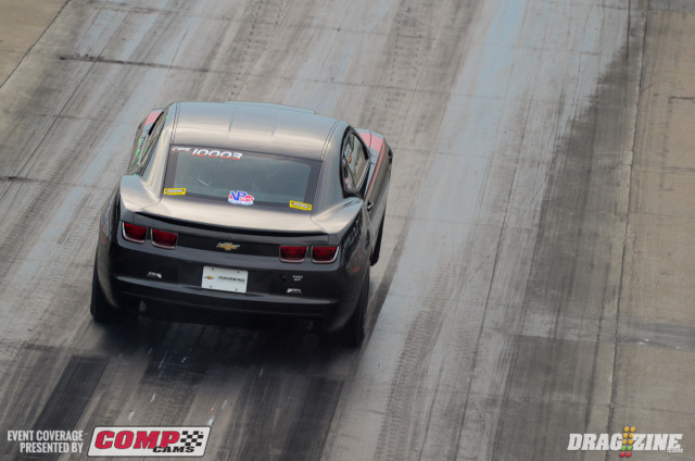 Glenn Pushis motored right to the top of the Chevrolet Performance Stock class in the opening session in his gorgeous COPO Camaro with a 10.55 at 125.34 mph. Pushes leads Kevin Lumsden, who sits second with a 10.72 from his '99 Camaro.