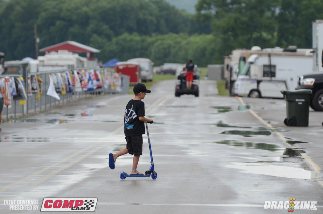There hasn't been much activity here at Beech Bend today, unless of course you're a kid (or a kid at heart) and enjoy playing in the puddles.