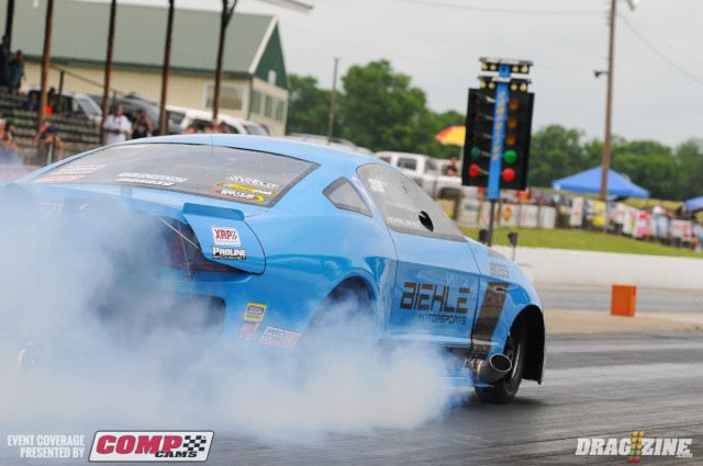 Michael Biehle put together a stellar 5.95 at 248 mph to oust an out-of-shape Clint Hairston in the first round of Pro Mod to advance into the final round.