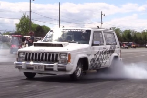 Video: Wild Wheelstanding 8-Second Jeep Cherokee