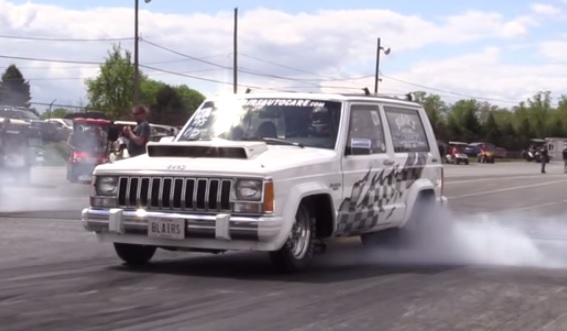 Video: Wild Wheelstanding 8-Second Jeep Cherokee