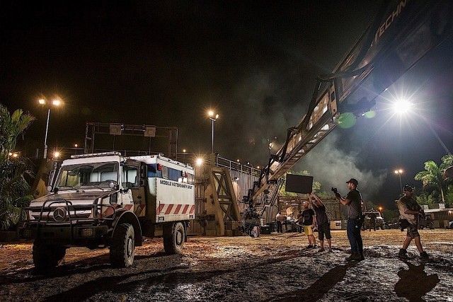 The Mercedes-Benz Unimog on location at the set of Jurassic World.