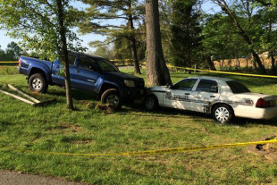 Tacoma Driver Rams Cop Car Off the Road