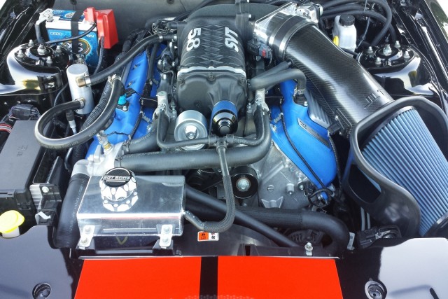Nothing to see here; just a stock 5.8-liter Shelby GT500 engine capable of mid-9s in the quarter-mile.