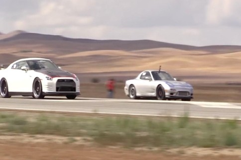 Video: 1,200 Horsepower Turbocharged LS1 Swapped RX-7 Races GT-R
