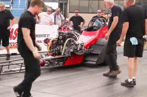 VIDEO: Front-Engine Dragster Nearly Loses It...TWICE!