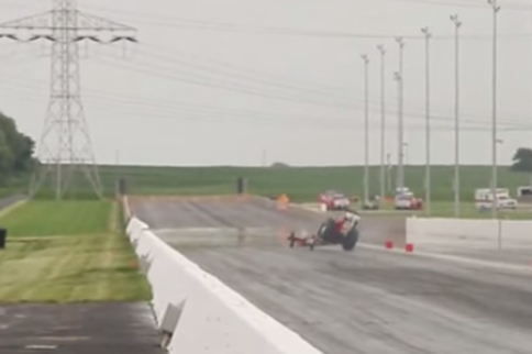 VIDEO: Front-Engine Dragster Nearly Loses It...TWICE!