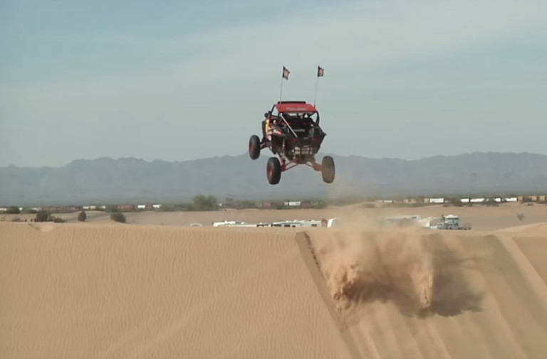 FMX Rider In UTV Takes On Glamis Sand Dunes