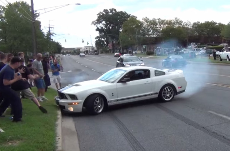 Video: Car Show Burnout Goes Very Wrong For This GT500 Driver