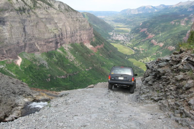 Views such as this one can be seen all along the trail. From here you can see down into the valley occupied by Telluride.