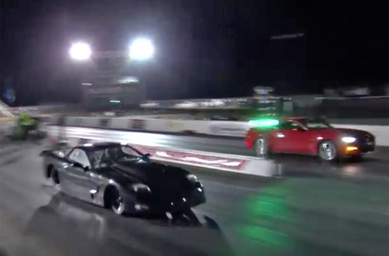 Video: Roll Racing In A Tube Chassis Nitrous Huffing 'Vette!