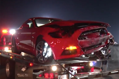Video: Blown 2015 Mustang Takes Brutal Head-On Hit At No-Prep Race