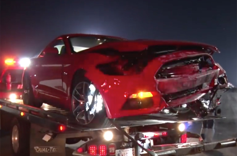 Video: Blown 2015 Mustang Takes Brutal Head-On Hit At No-Prep Race