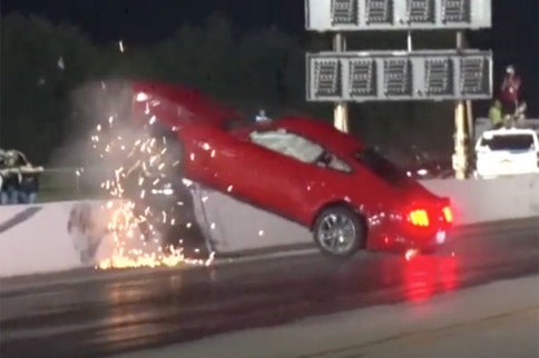 Video: Blown 2015 Mustang Takes Brutal Head-On Hit At No-Prep Race