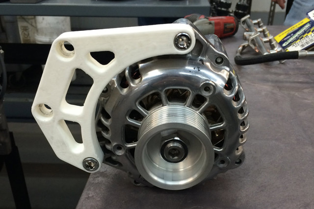 Taking another look at the prototype alternator bracket. 
