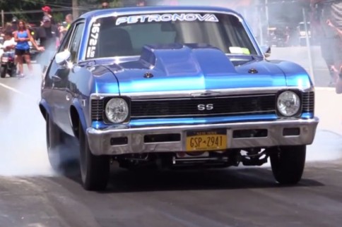 Video: Watch This Nitrous Chevy Nova Drag Car Turn 8 Second Passes