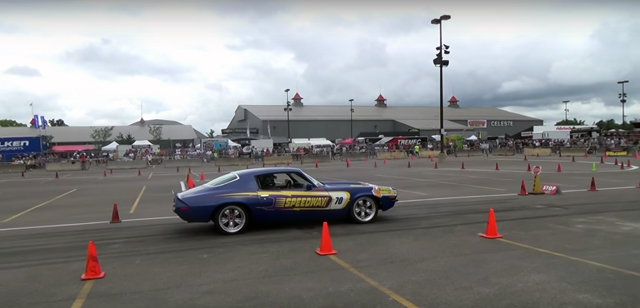 "Little Al" Navigates the Cones In A 1970 1/2 Camaro