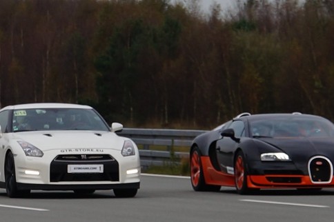 Video: 1,200 HP Nissan GT-R Roll Drags A 1,200 HP Bugatti Veyron
