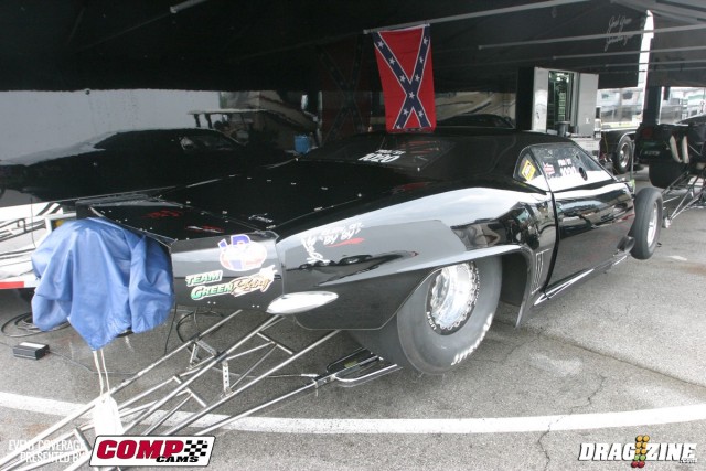 Team Green's Josh Green had a solid qualifying effort, and is sitting in the fourth spot with a 5.97 at 239 mph. Patrick Barnhill has been working on the tune for both Team Green cars. Today's soupy weather might call for some tuning changes from what racers have used the past couple days.