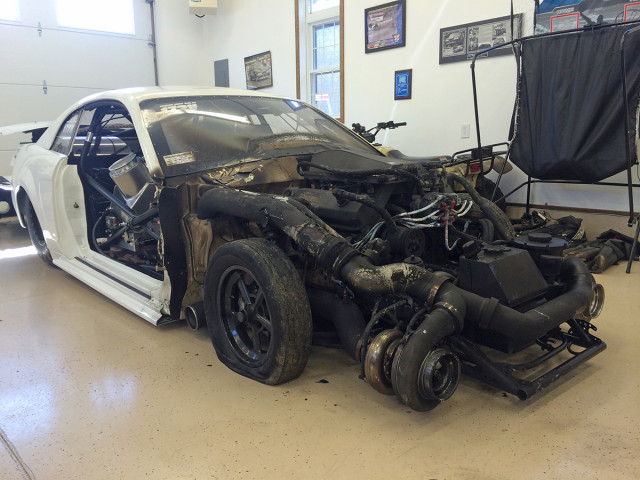 After Johnson made his own debut with the car, he took it to Atco for a test session. This molten mess was a result of fuel injector O-ring being pushed out, and causing a fire that set Johnson back a bit.