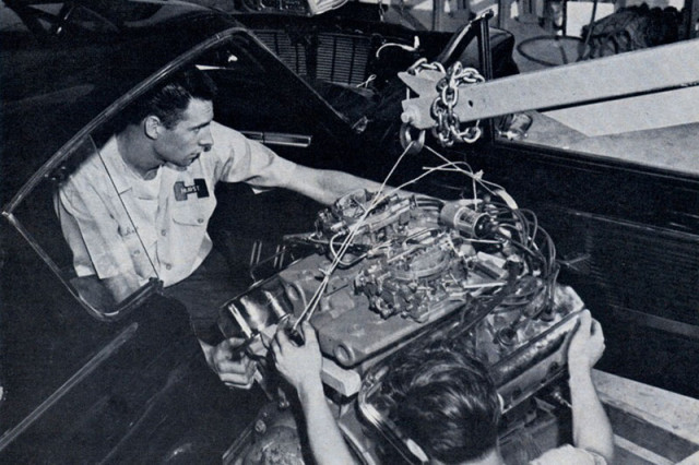The massive 426ci power plant wouldn't fit through the rear hatch, so Hurst engineers had to fish it in through the passenger door.