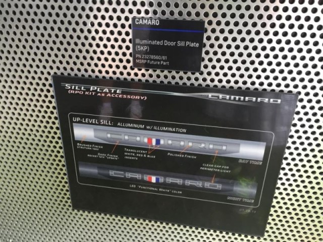 2016 Camaro Factory options sill plate