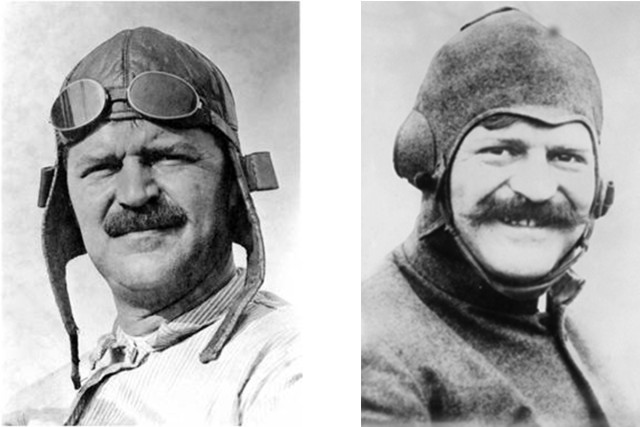 Two pictures of Louis in racing garb. Images via GM Heritage Center.