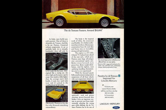An early Ford ad for the Pantera. 