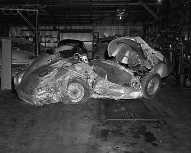 The Little Bastard in the Fresno garage that burned down.