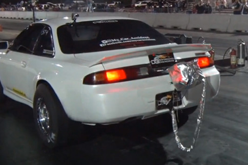 Video: This Flame-Spitting 1,500-HP Supra-Powered S14 Kills The 1320